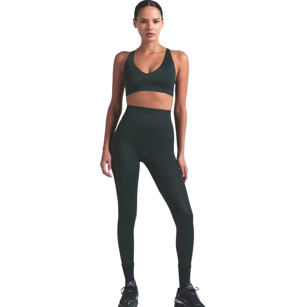 Skims Nike Shine V-Neck Bra BR-SPT-5191W Dark Teal Medium Sport Bra - Picture 2 of 6